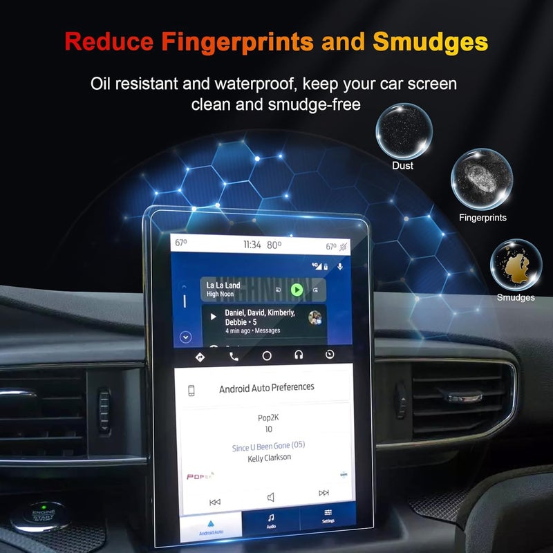 BSTW for 2020 Ford Explorer Screen Protector for 2020-2024 Explorer SYNC 3 10.1" Touchscreen for Ford Explorer 2024 Accessories Touch Screen Guard Tempered Glass Protective Film (Explorer 10.1-In HD) - Image 3